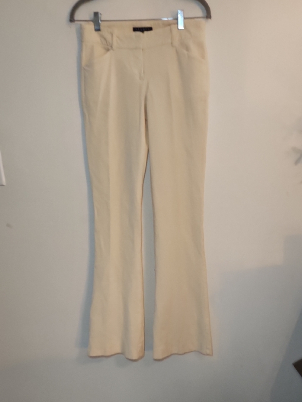Theory Soft Cream Ivory Wool Flair Pants Size 2 - Picture 3 of 10